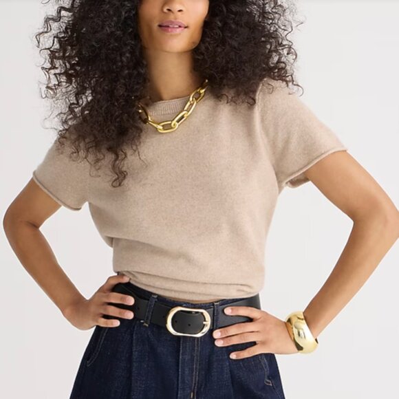 J. Crew Tops - Size S J. Crew Cashmere relaxed T-shirt in Heather Stone